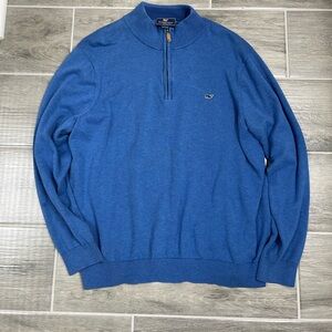 Vineyard Vines Men’s Blue Half-Zip Sweater